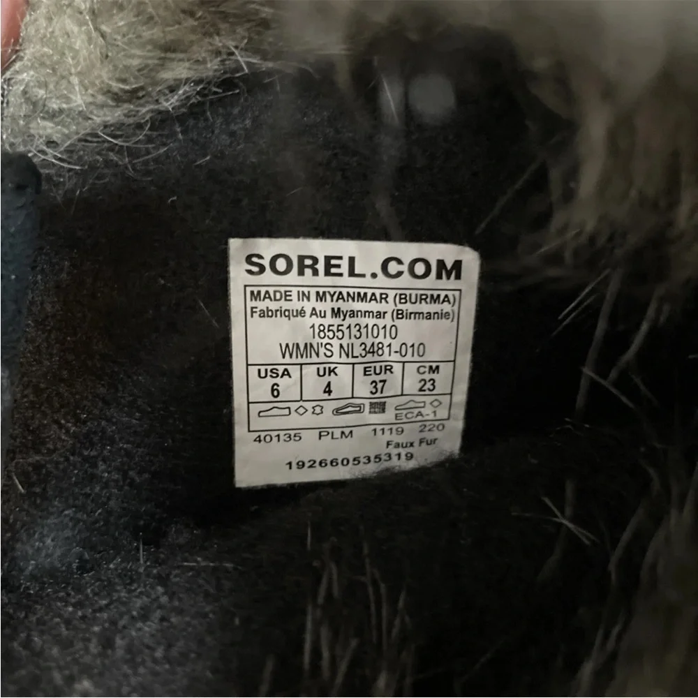 Sorel Joan of Arctic Women's Snow Winter Boots Black Size 6 Waterproof Warm